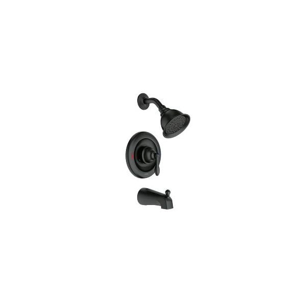 Caldwell Tub and Shower Trim with Valve in Matte Black